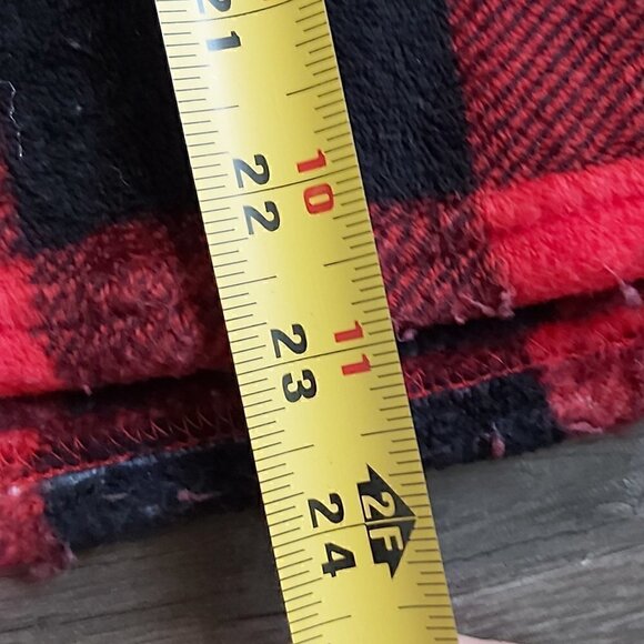 XL Boys Canada Weather Gear Red And Black Checkered Fleece Hoodie Pullover - Picture 7 of 7